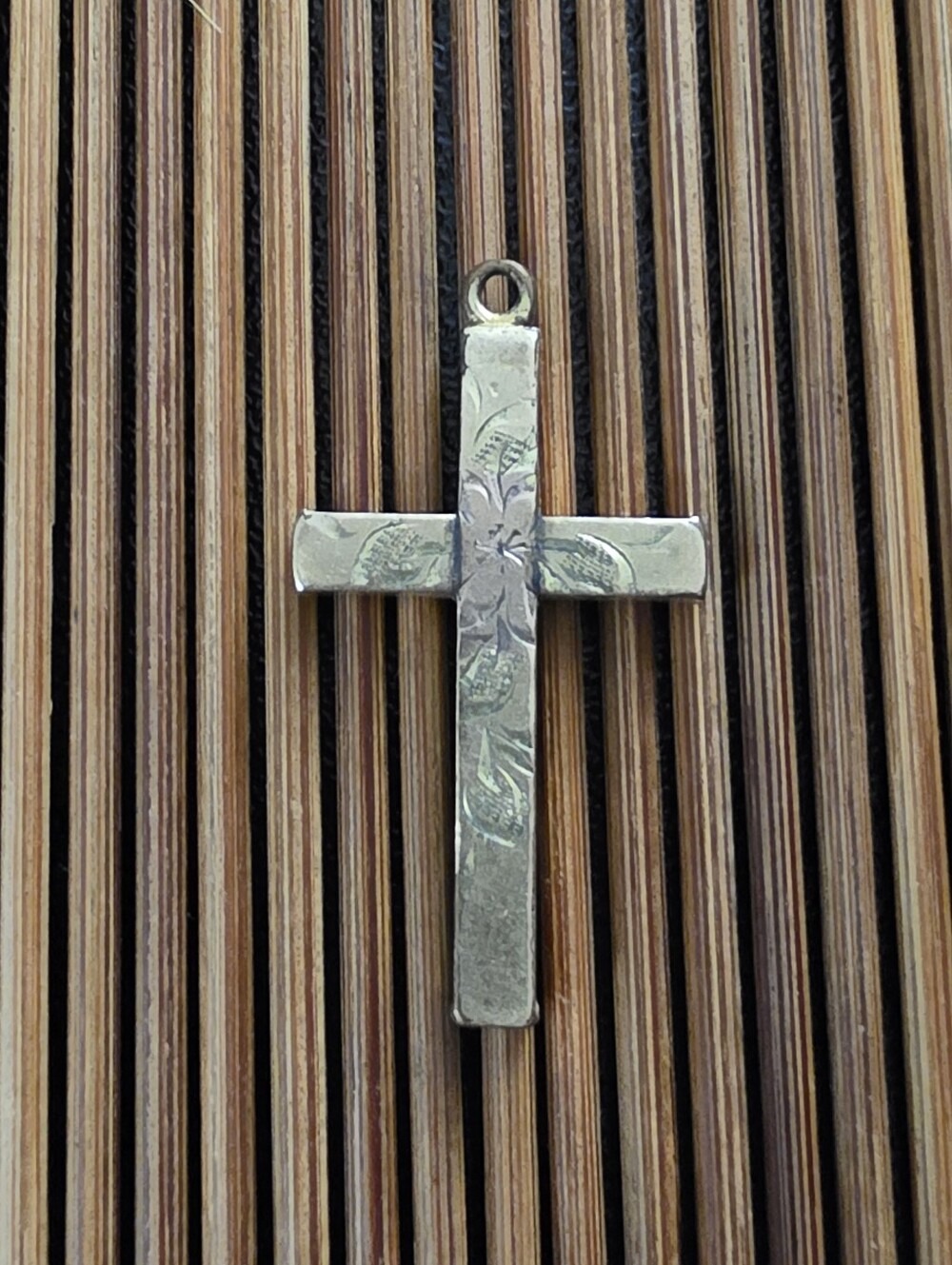 12k Gold Filled Etched Cross Pendant (Vintage)